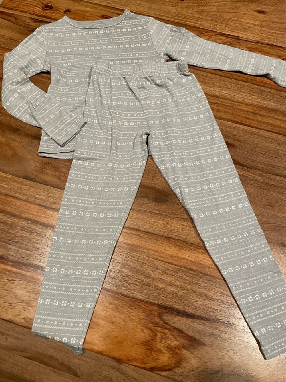 Kids Long Sleeve Grey Pajama Set